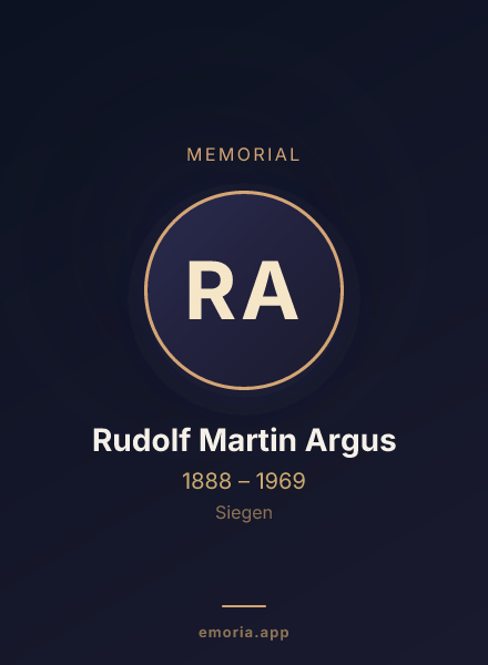 Memorial portrait of Rudolf Martin Argus