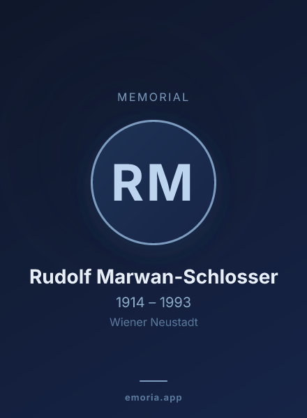 Memorial portrait of Rudolf Marwan-Schlosser