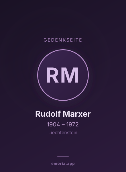 Gedenkportrait von Rudolf Marxer