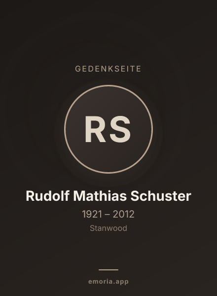Gedenkportrait von Rudolf Mathias Schuster