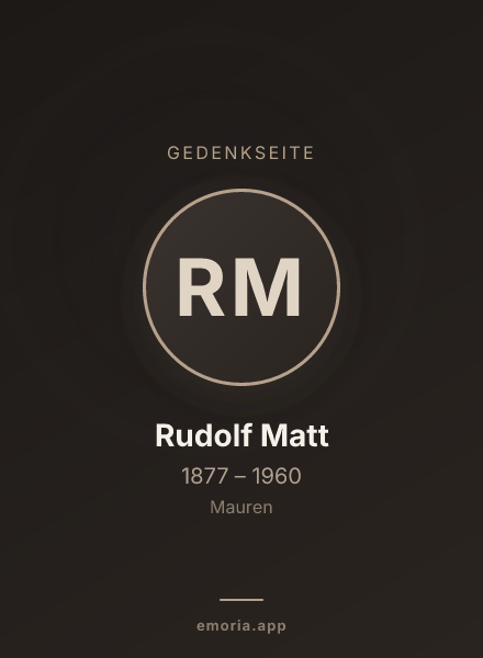 Gedenkportrait von Rudolf Matt