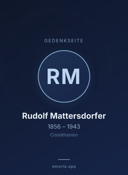 Gedenkportrait von Rudolf Mattersdorfer