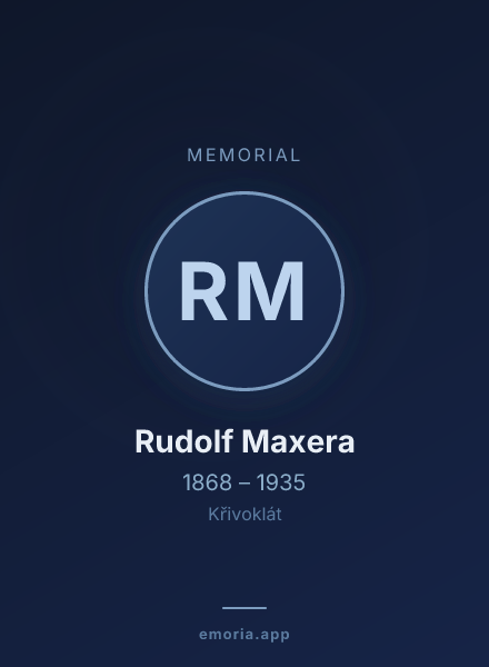 Memorial portrait of Rudolf Maxera