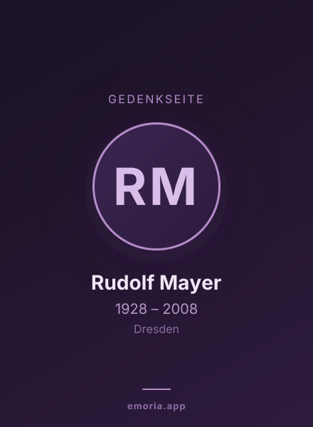 Gedenkportrait von Rudolf Mayer
