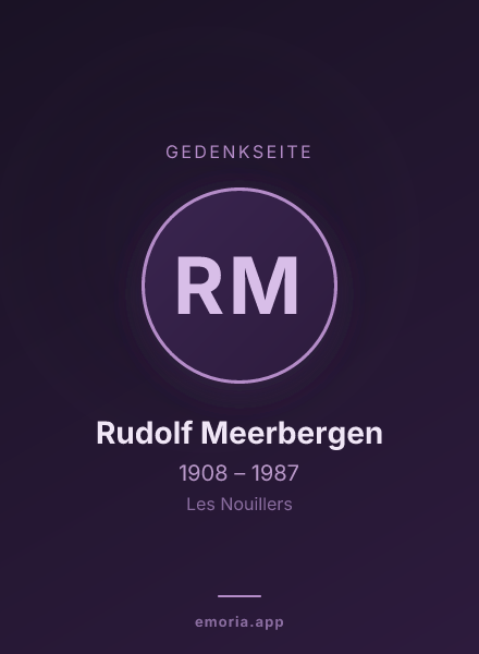 Gedenkportrait von Rudolf Meerbergen