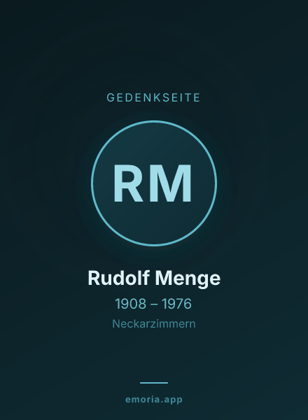 Gedenkportrait von Rudolf Menge