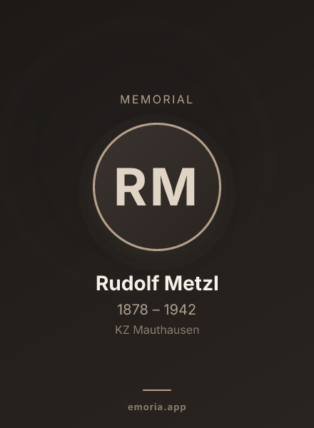 Memorial portrait of Rudolf Metzl