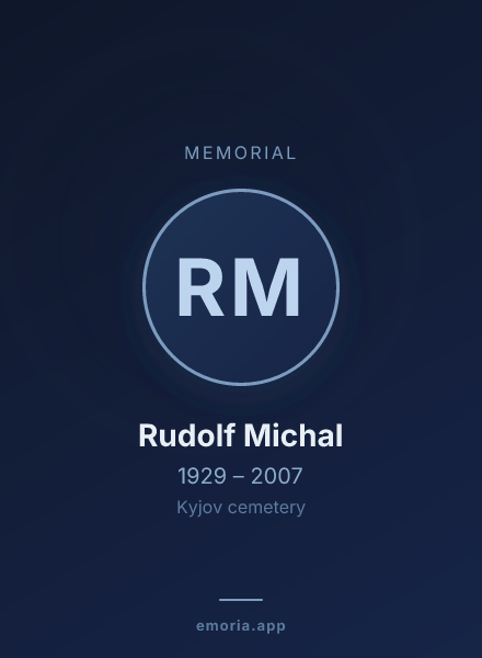 Memorial portrait of Rudolf Michal