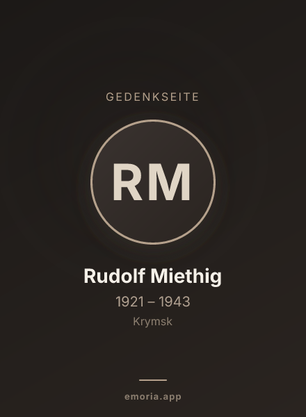 Gedenkportrait von Rudolf Miethig
