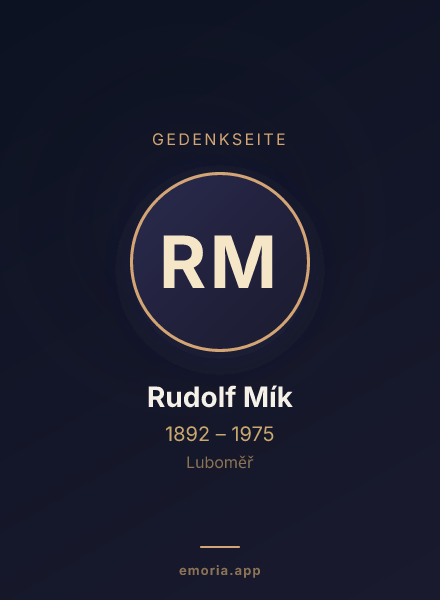 Gedenkportrait von Rudolf Mík