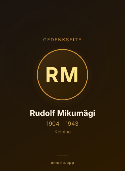 Gedenkportrait von Rudolf Mikumägi