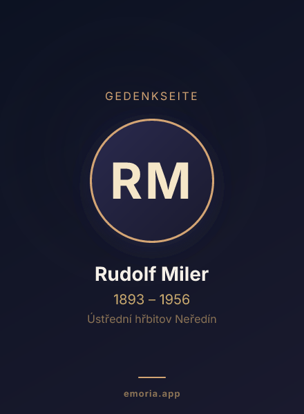 Gedenkportrait von Rudolf Miler