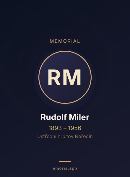 Memorial portrait of Rudolf Miler