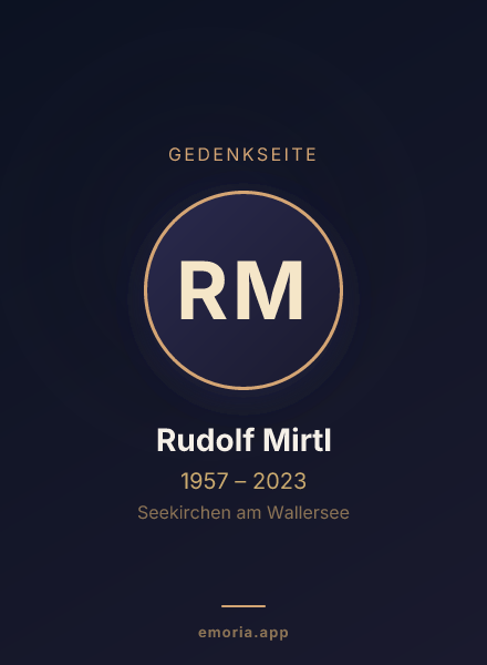 Gedenkportrait von Rudolf Mirtl