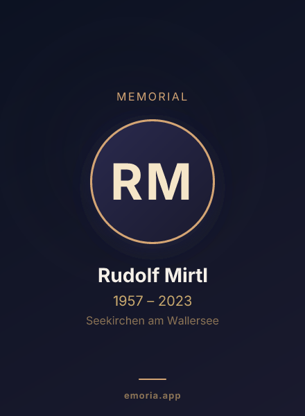 Memorial portrait of Rudolf Mirtl