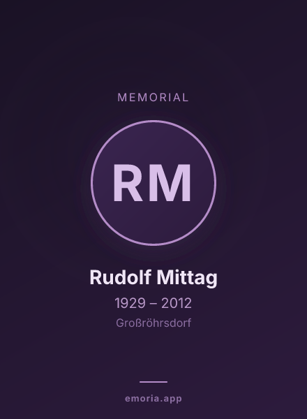 Memorial portrait of Rudolf Mittag