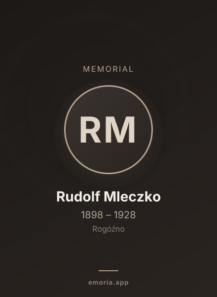 Memorial portrait of Rudolf Mleczko