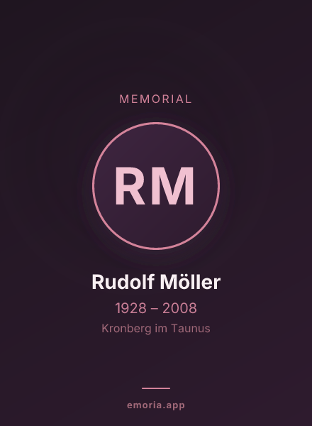 Memorial portrait of Rudolf Möller