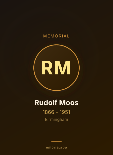 Memorial portrait of Rudolf Moos