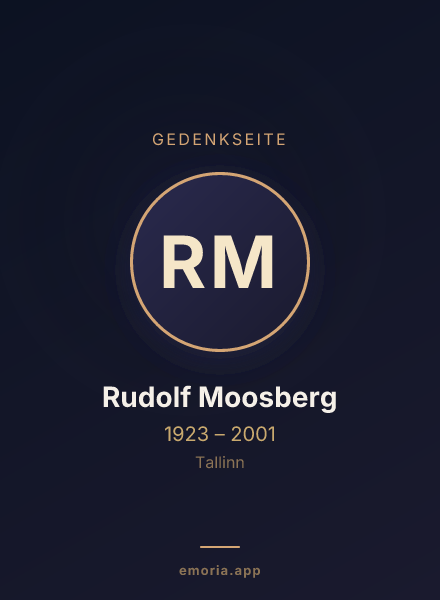 Gedenkportrait von Rudolf Moosberg