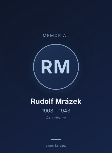Memorial portrait of Rudolf Mrázek