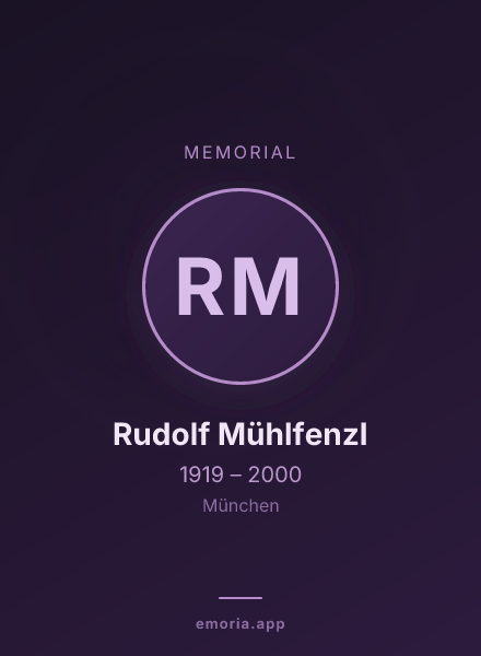 Memorial portrait of Rudolf Mühlfenzl