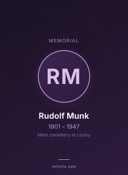 Memorial portrait of Rudolf Munk