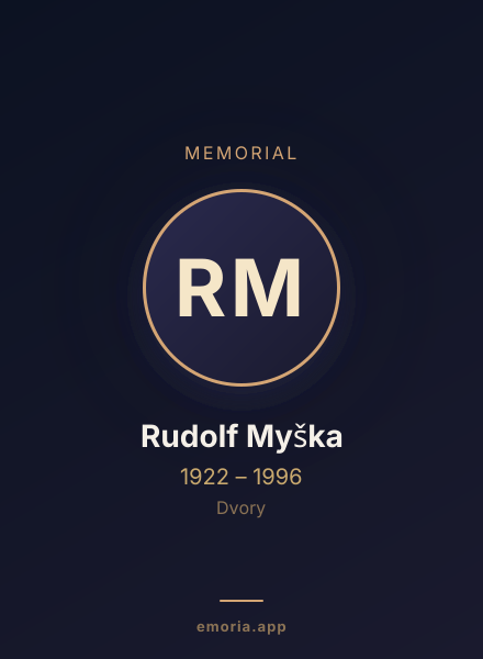 Memorial portrait of Rudolf Myška