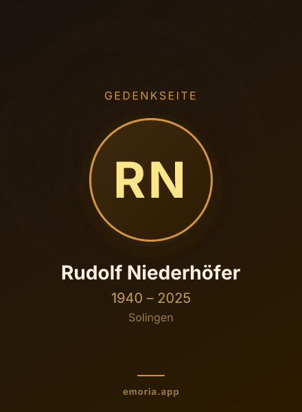 Gedenkportrait von Rudolf Niederhöfer
