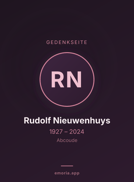 Gedenkportrait von Rudolf Nieuwenhuys