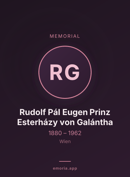 Memorial portrait of Rudolf Pál Eugen Prinz Esterházy von Galántha