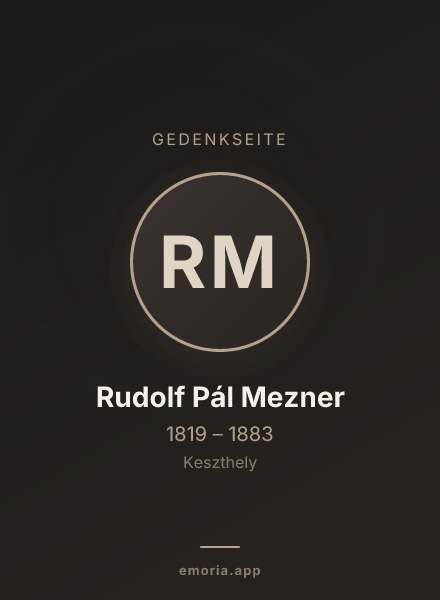 Gedenkportrait von Rudolf Pál Mezner