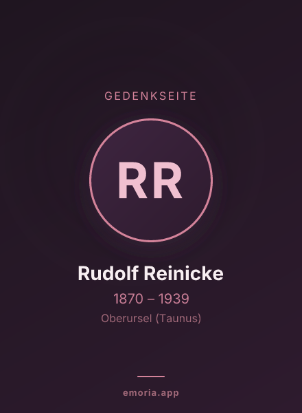 Gedenkportrait von Rudolf Reinicke