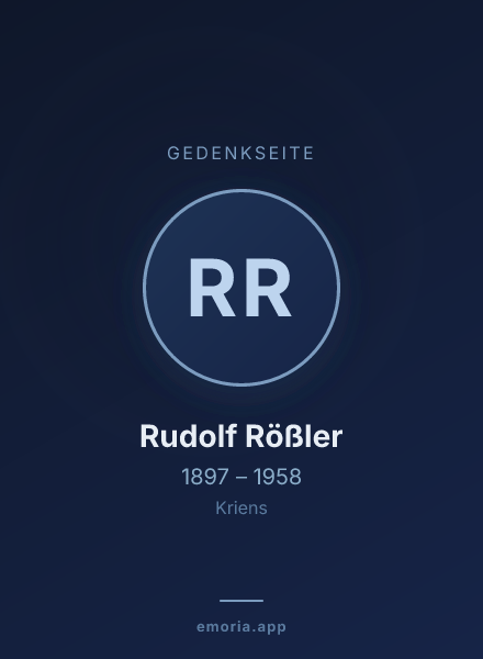 Gedenkportrait von Rudolf Rößler
