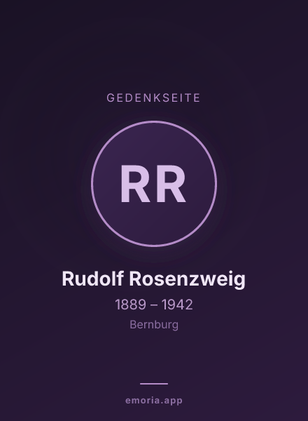 Gedenkportrait von Rudolf Rosenzweig