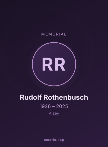 Memorial portrait of Rudolf Rothenbusch