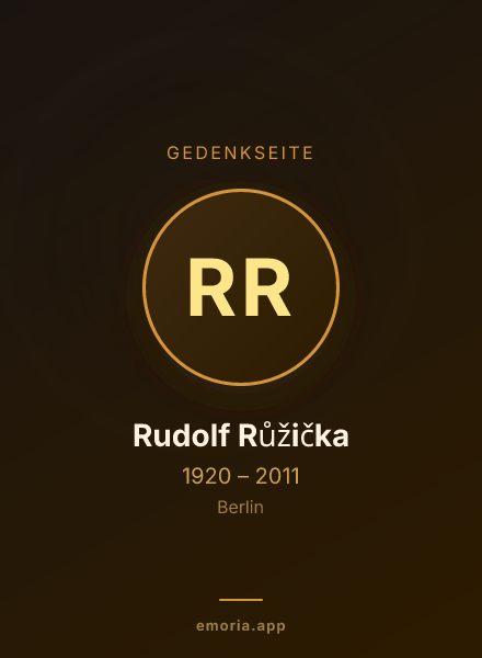 Gedenkportrait von Rudolf Růžička