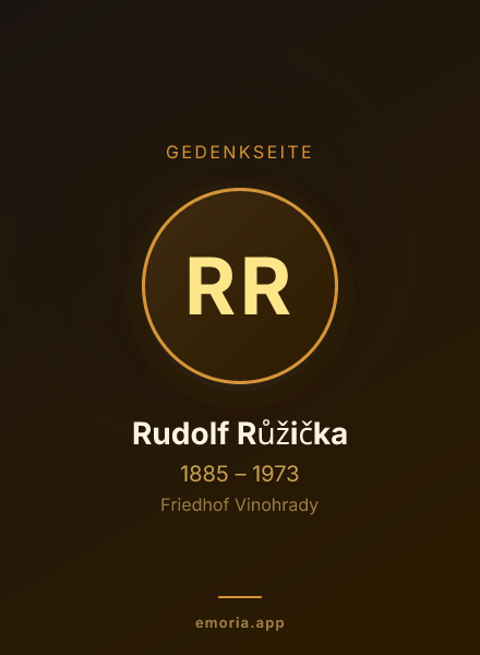 Gedenkportrait von Rudolf Růžička