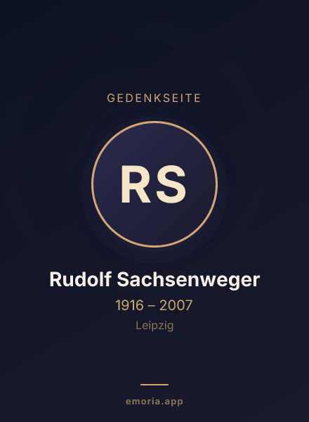 Gedenkportrait von Rudolf Sachsenweger