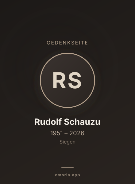 Gedenkportrait von Rudolf Schauzu