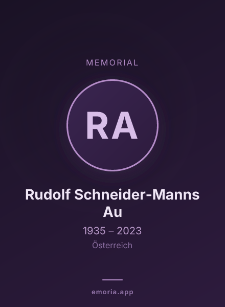 Memorial portrait of Rudolf Schneider-Manns Au