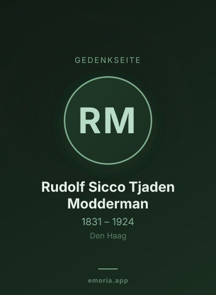Gedenkportrait von Rudolf Sicco Tjaden Modderman