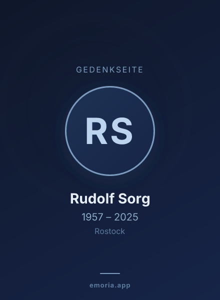 Gedenkportrait von Rudolf Sorg
