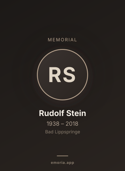 Memorial portrait of Rudolf Stein