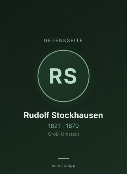 Gedenkportrait von Rudolf Stockhausen