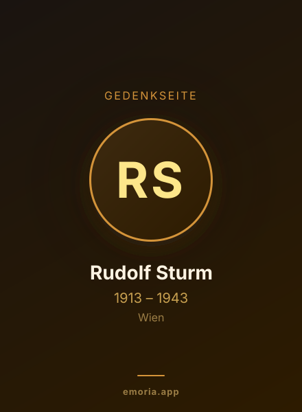 Gedenkportrait von Rudolf Sturm