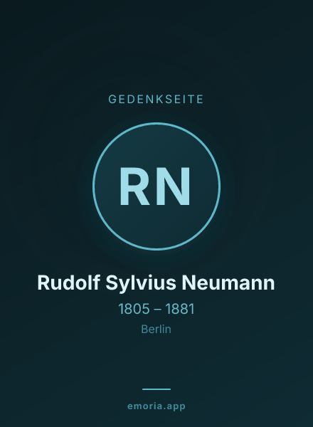Gedenkportrait von Rudolf Sylvius Neumann
