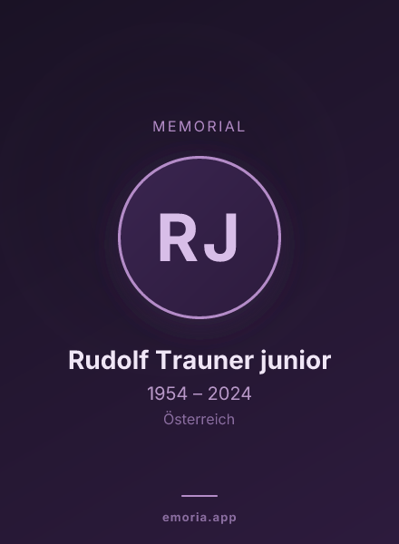 Memorial portrait of Rudolf Trauner junior