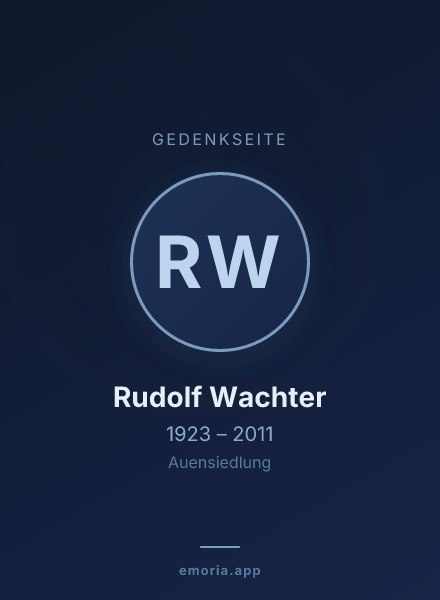 Gedenkportrait von Rudolf Wachter