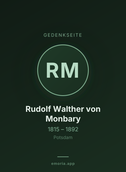 Gedenkportrait von Rudolf Walther von Monbary